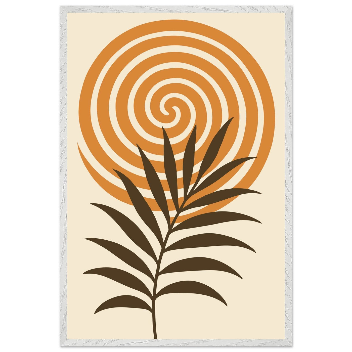 Abstract Palm Leaf & Swirl - Vibrantwalls
