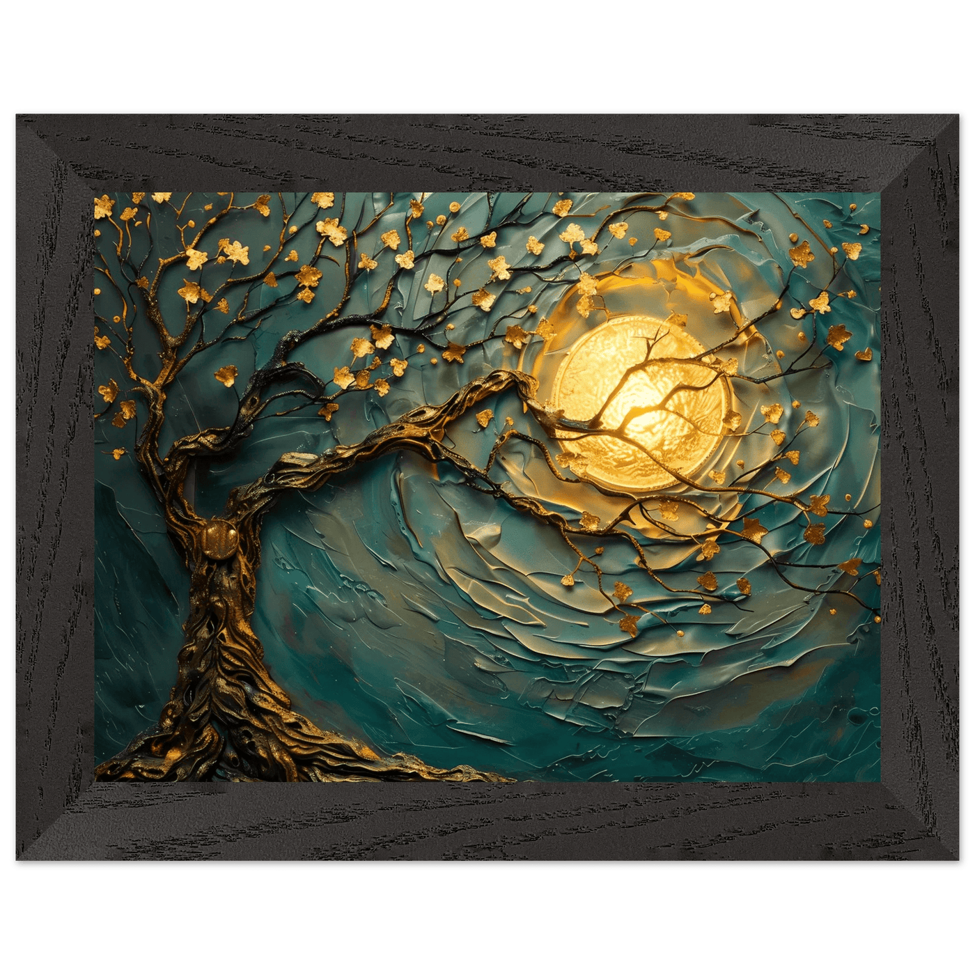 Teal Gold Tree of Life Pendant - Elegance in Nature's Design - Vibrantwalls