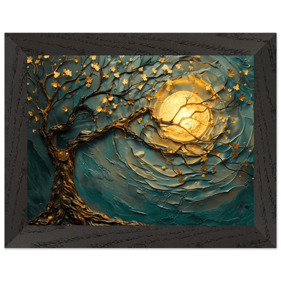 Teal Gold Tree of Life Pendant - Elegance in Nature's Design - Vibrantwalls