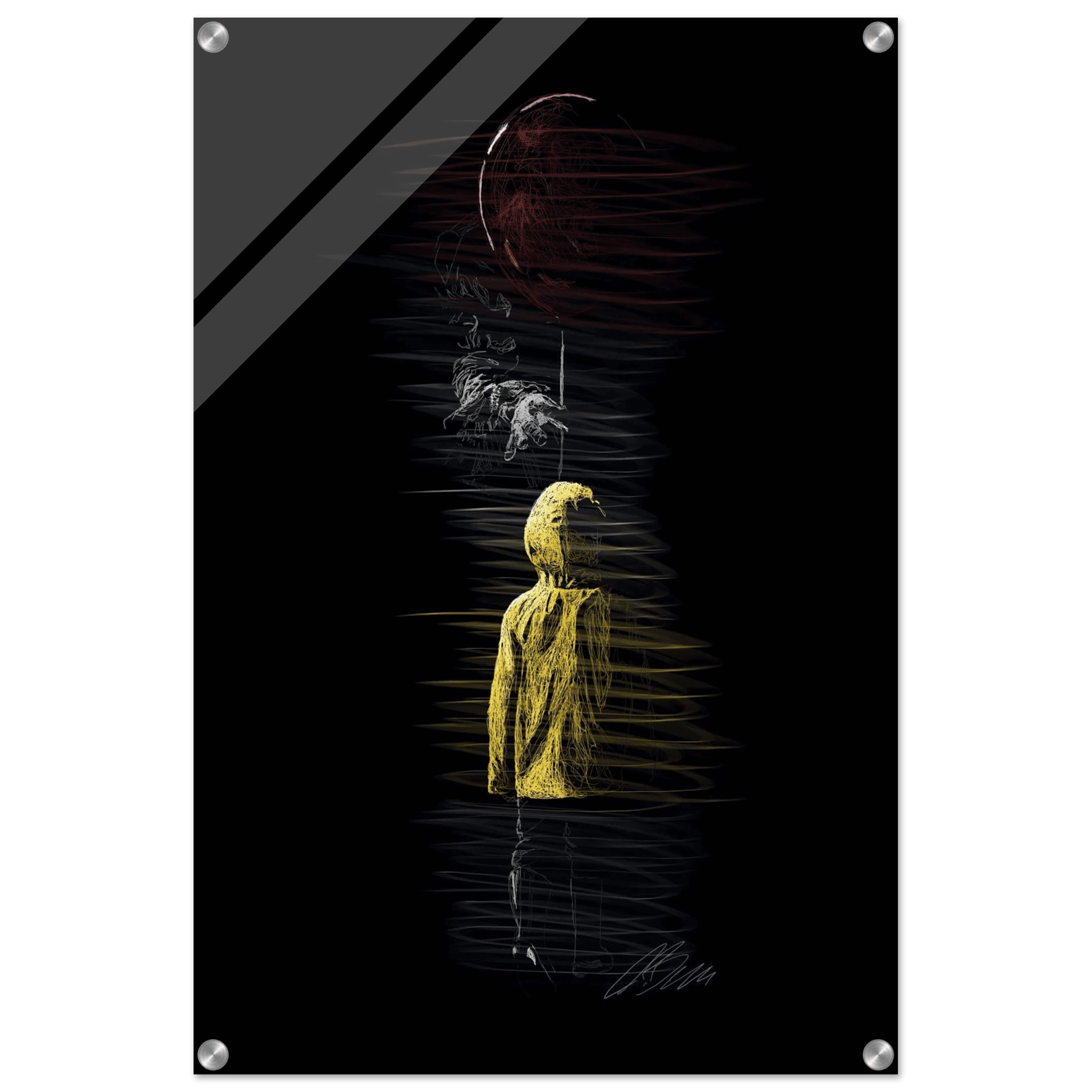 Abstract Figure Acrylic Print – Modern Black & Yellow Art, Vibrant & Durable Wall Decor - Vibrantwalls