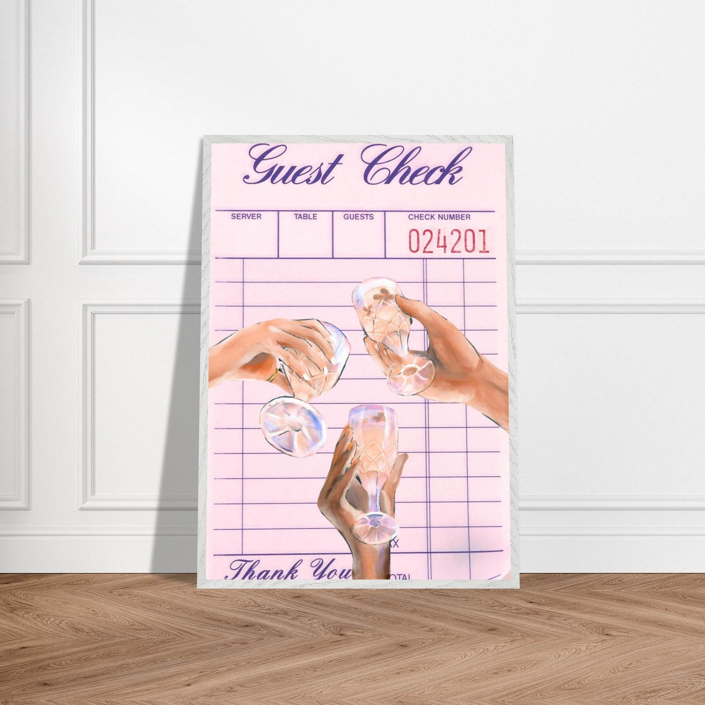 Guest Check & Crystal Glasses - Vibrantwalls