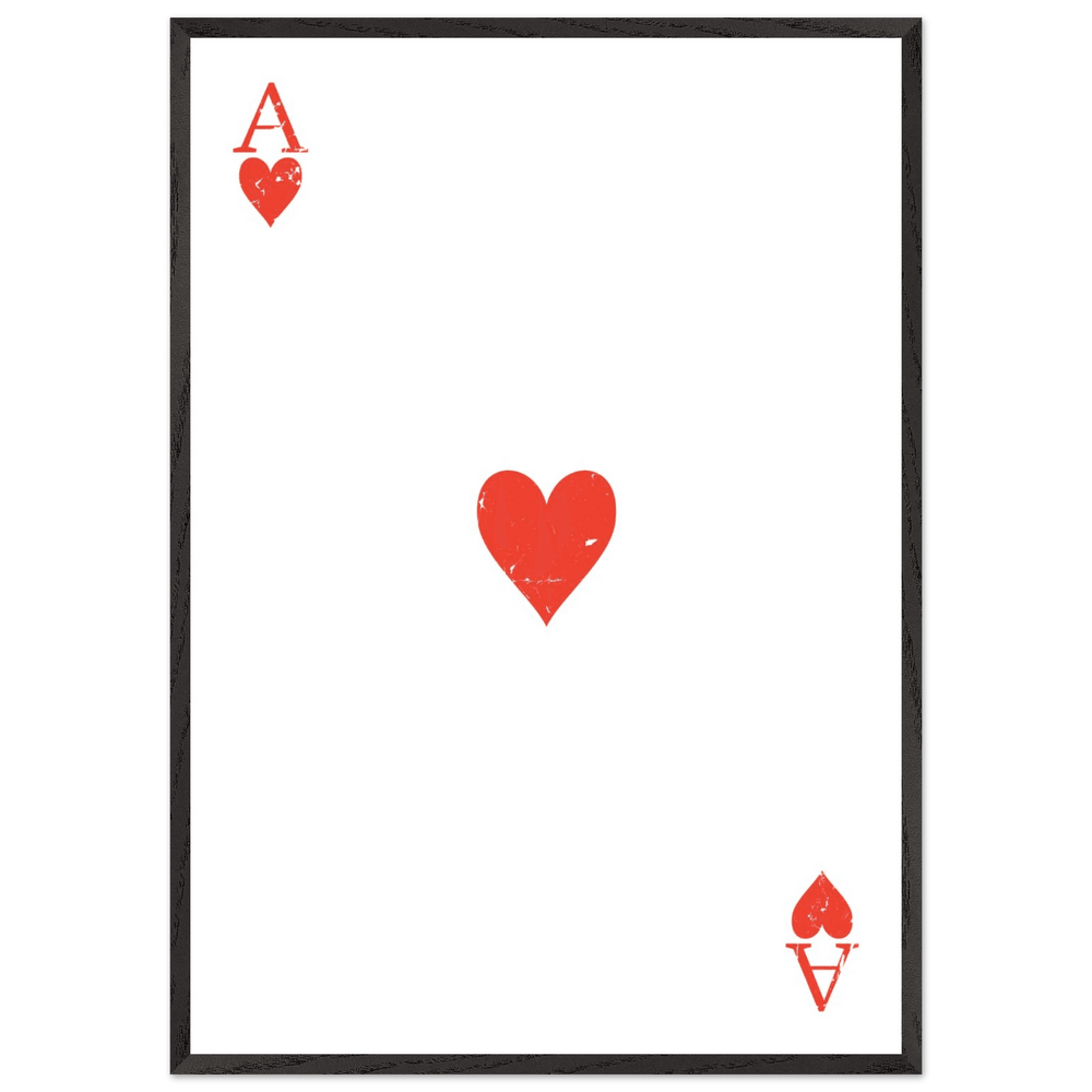 Vintage Ace of Hearts Custom Playing Cards Framed Poster Wall Art - Vibrantwalls