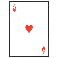 Vintage Ace of Hearts Custom Playing Cards Framed Poster Wall Art - Vibrantwalls