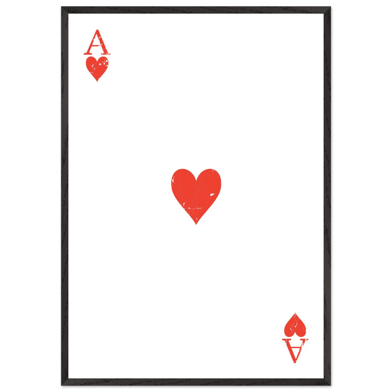 Vintage Ace of Hearts Custom Playing Cards Framed Poster Wall Art - Vibrantwalls