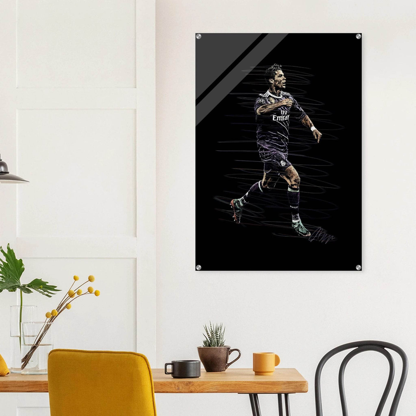 Cristiano Ronaldo Abstract Art Acrylic Print – Dynamic, Glossy, Modern Wall Decor in Various Sizes - Vibrantwalls