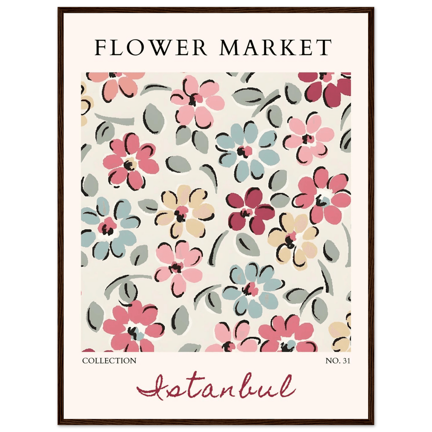 Flower Market Istanbul Art Print – Vibrant Floral Abstract Framed Poster | Ready-to-Hang Decor - Vibrantwalls
