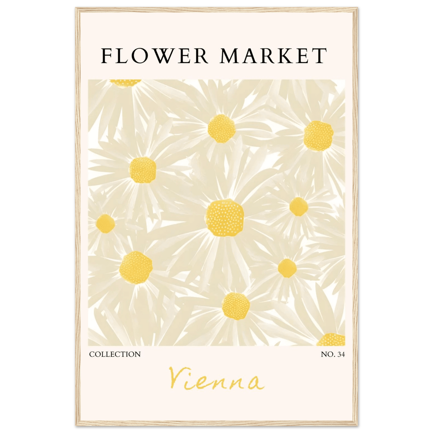 Flower Market Vienna Collection Framed Poster – Daisy Bloom Art Print | Ready-to-Hang Floral Decor - Vibrantwalls
