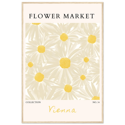 Flower Market Vienna Collection Framed Poster – Daisy Bloom Art Print | Ready-to-Hang Floral Decor - Vibrantwalls
