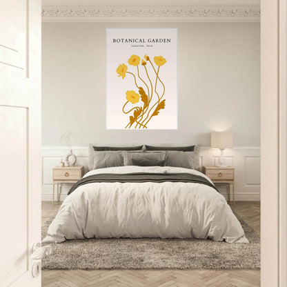 Botanical Garden Framed Art Print – Golden Poppies Abstract Wall Decor | Ready-to-Hang Nature Collection - Vibrantwalls
