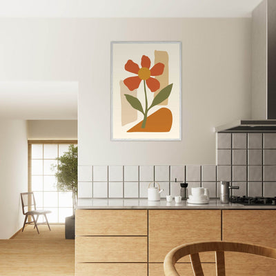 Abstract Floral Bloom Pink Minimalist Design - Vibrantwalls