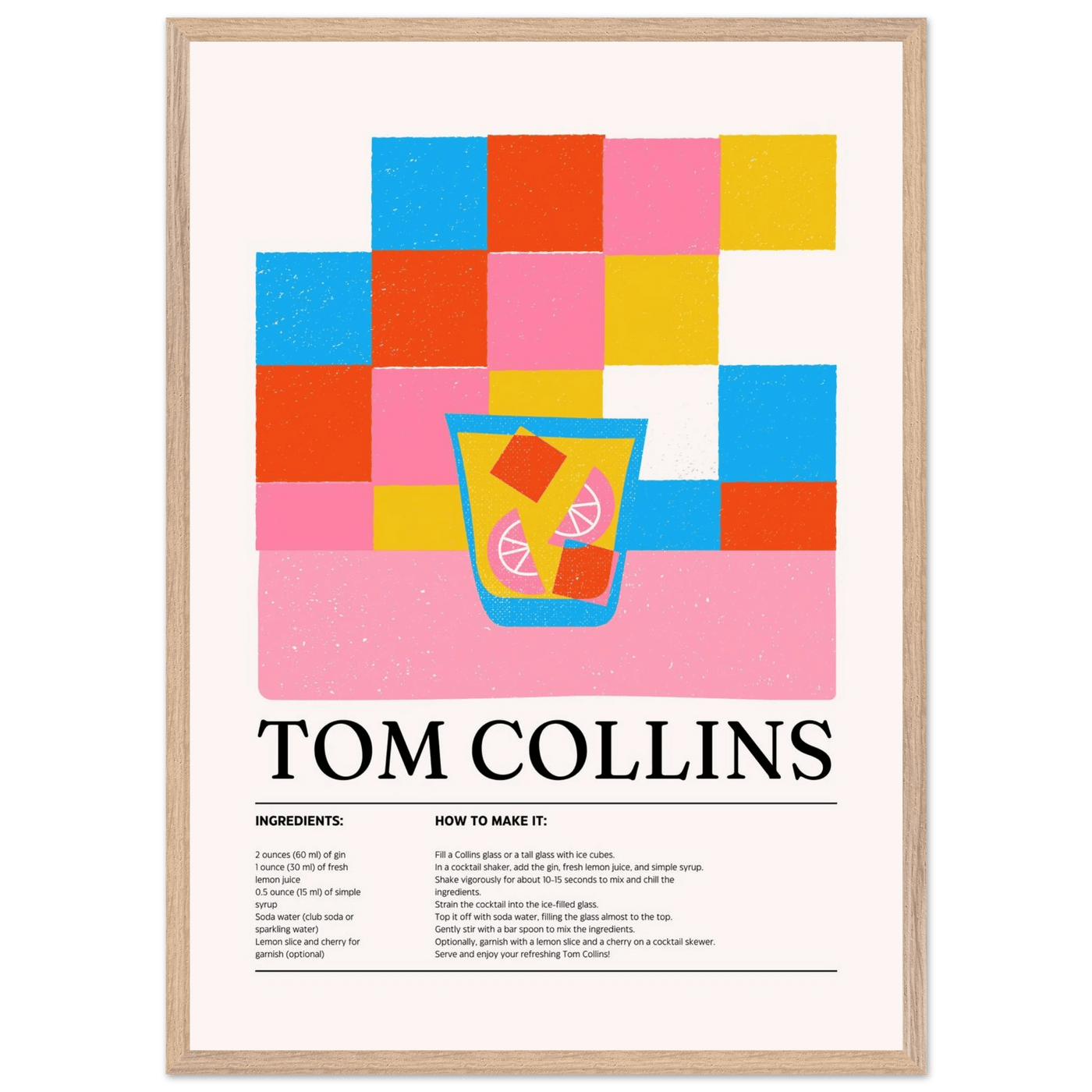 Retro Tom Collins Cocktail Recipe - Vibrantwalls