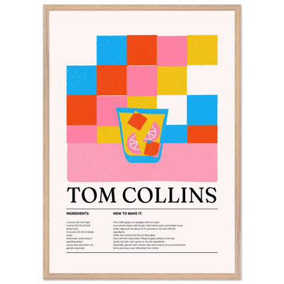Retro Tom Collins Cocktail Recipe - Vibrantwalls