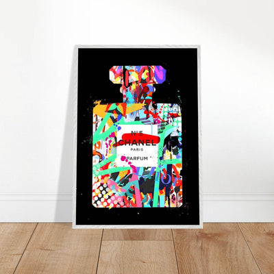Vibrant Pop Art Chanel No. 5 Perfume Print - Framed & Ready-to-Hang - Vibrantwalls