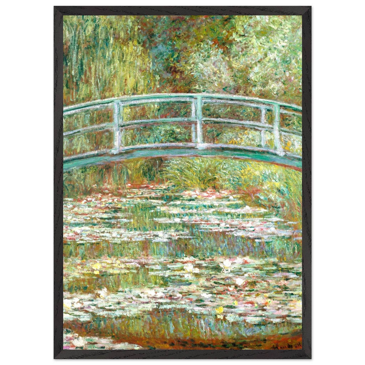 Bridge Over a Pond Art Print - Water Lilies Decorative Artwork for Your Space - Vibrantwalls