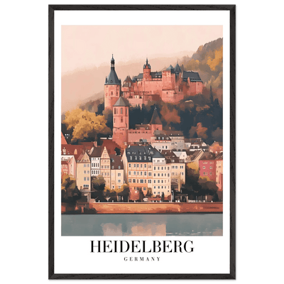 Heidelberg Germany Framed Poster – Vintage Travel Wall Art in Warm Autumn Hues - Vibrantwalls