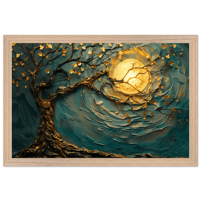 Teal Gold Tree of Life Pendant - Elegance in Nature's Design - Vibrantwalls