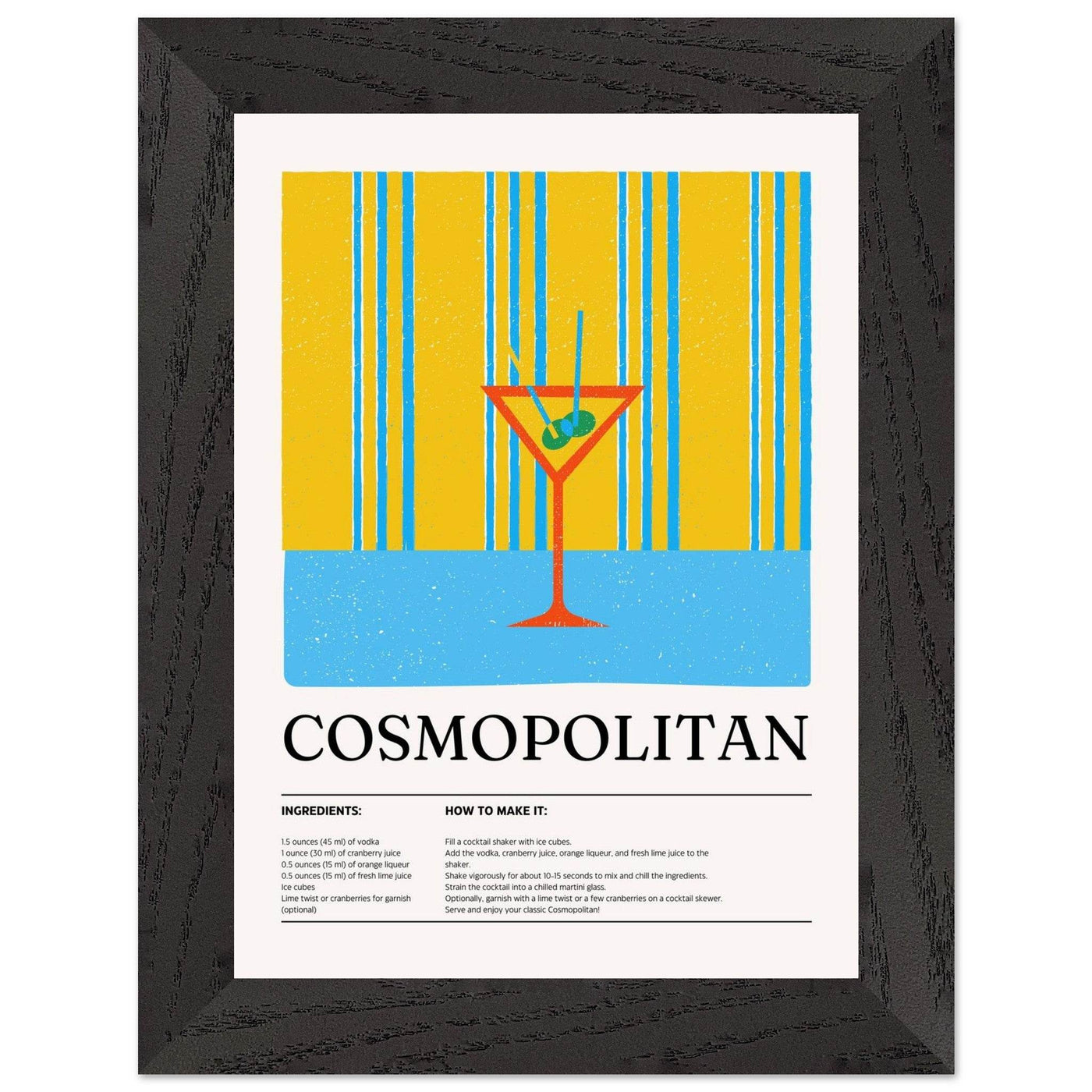 Cosmopolitan Cocktail Recipe City Chic Bar Print - Vibrantwalls