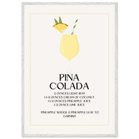 Pina Colada Cocktail Recipe Wall Art - Vibrantwalls