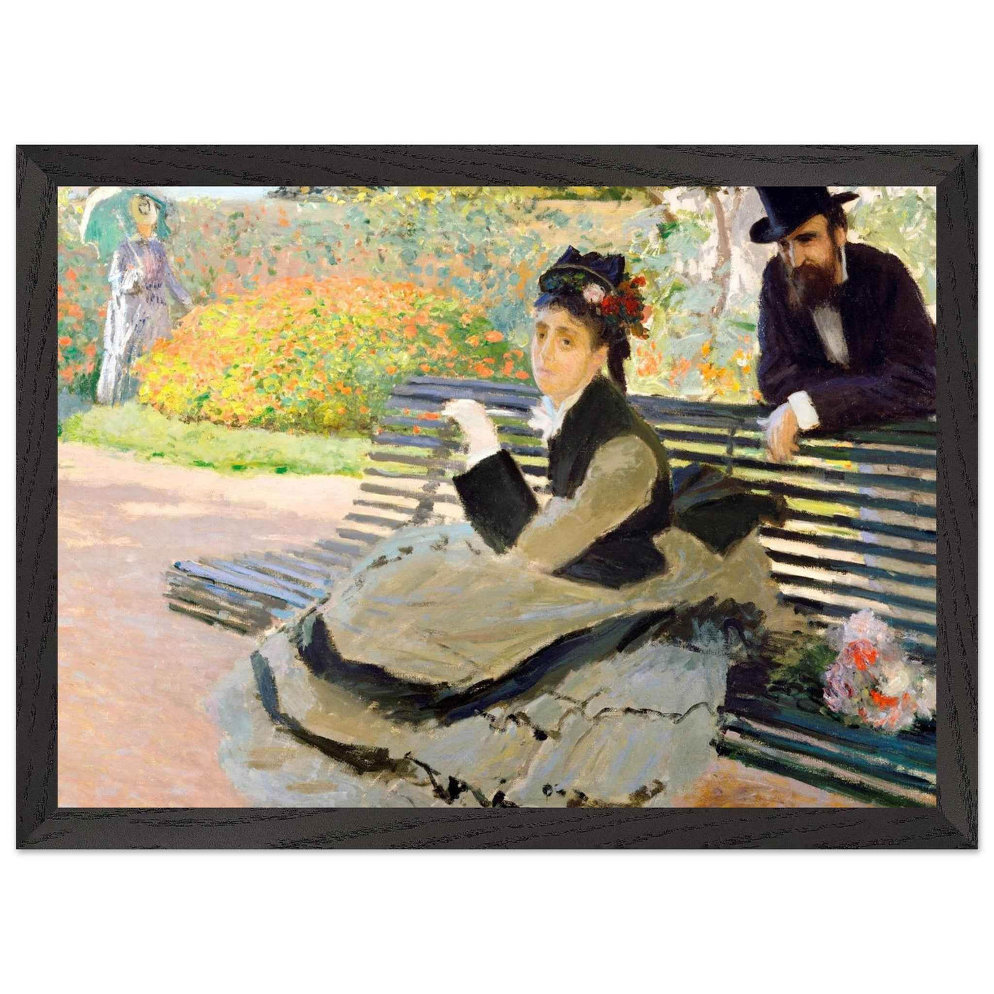 Camille Monet Garden Bench Art – Exquisite Artwork for Garden Lovers - Vibrantwalls