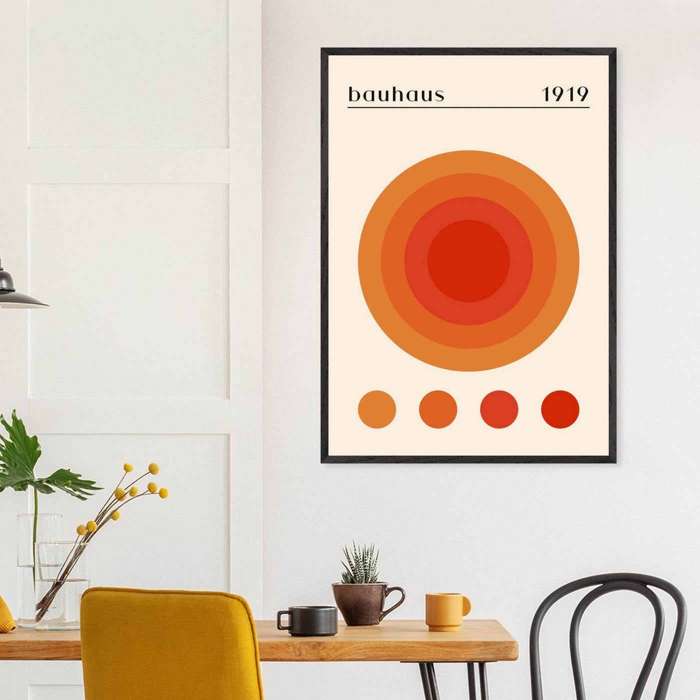 Bauhaus 1919 Orange & Red Circles - Vibrantwalls