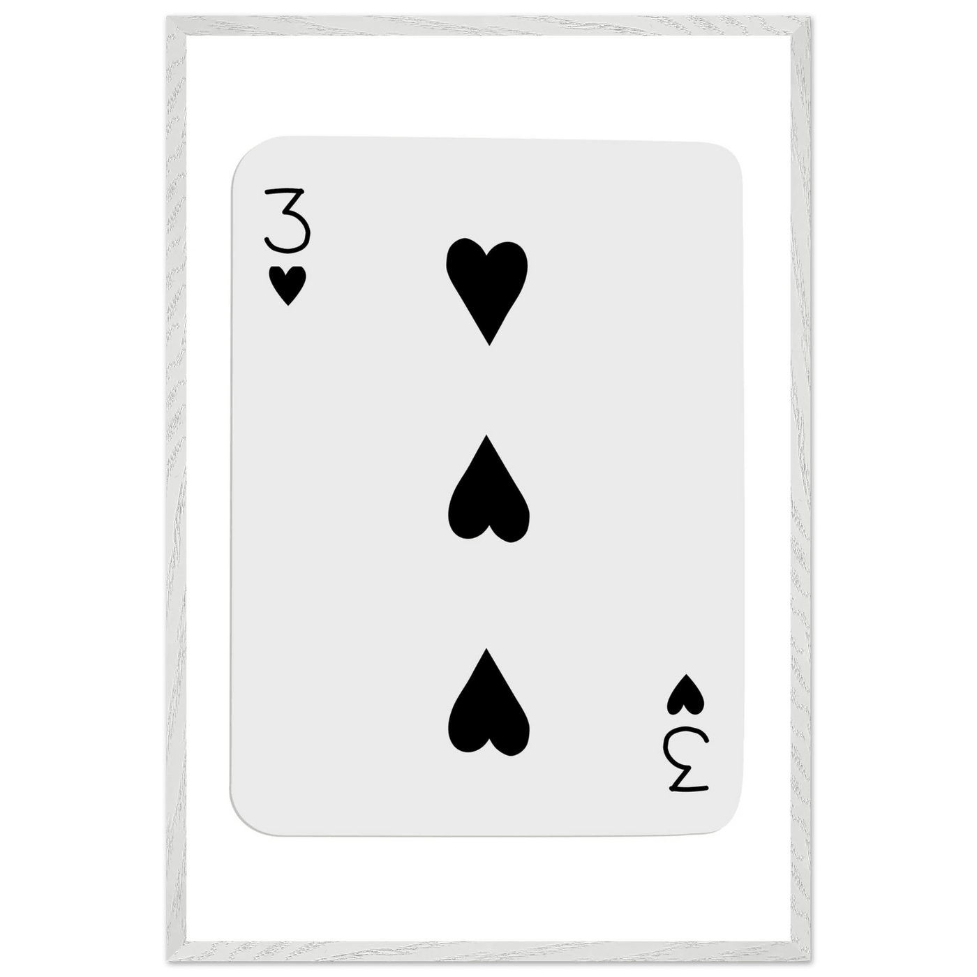 Poker Card Print - Three of Spades - Framed Wall Art, Eco-Friendly Wood Frame in Black, White, or Natural - Vibrantwalls
