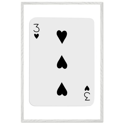 Poker Card Print - Three of Spades - Framed Wall Art, Eco-Friendly Wood Frame in Black, White, or Natural - Vibrantwalls