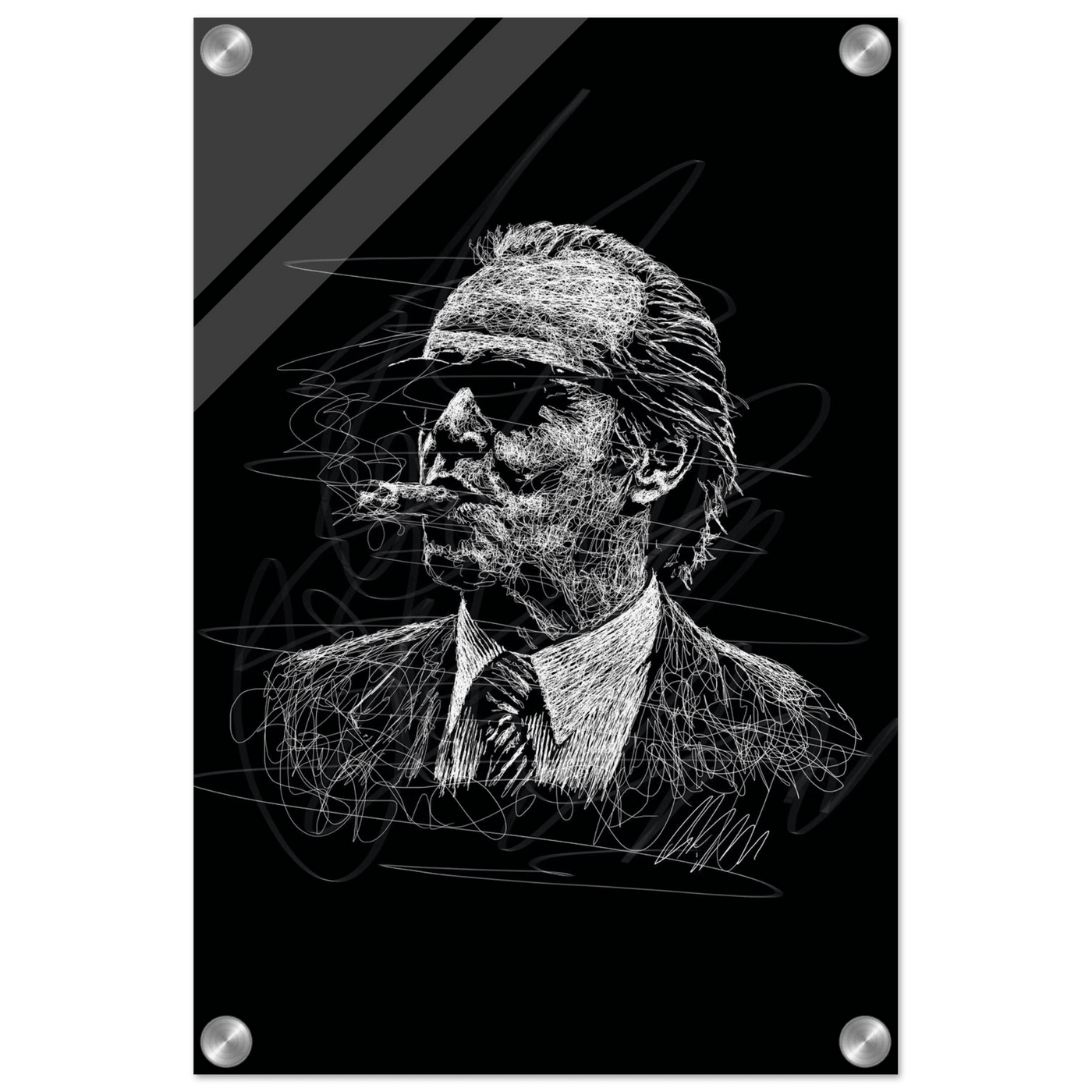 Iconic Al Pacino 'Scarface' Scribble Art Acrylic Print – Vibrant, Modern, Durable Wall Decor - Vibrantwalls