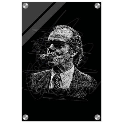 Iconic Al Pacino 'Scarface' Scribble Art Acrylic Print – Vibrant, Modern, Durable Wall Decor - Vibrantwalls