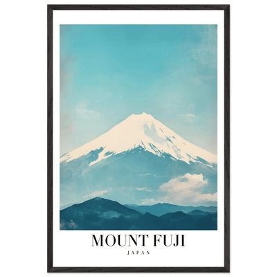 Mount Fuji Japan Framed Poster – Serene Vintage Travel Wall Art with Wooden Frame - Vibrantwalls