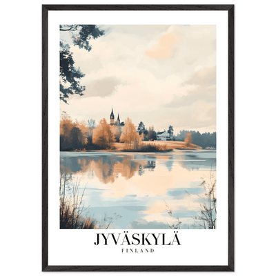Jyväskylä Finland Framed Poster – Serene Lakeside Wall Art with Vintage-Inspired Charm & Wooden Frame - Vibrantwalls