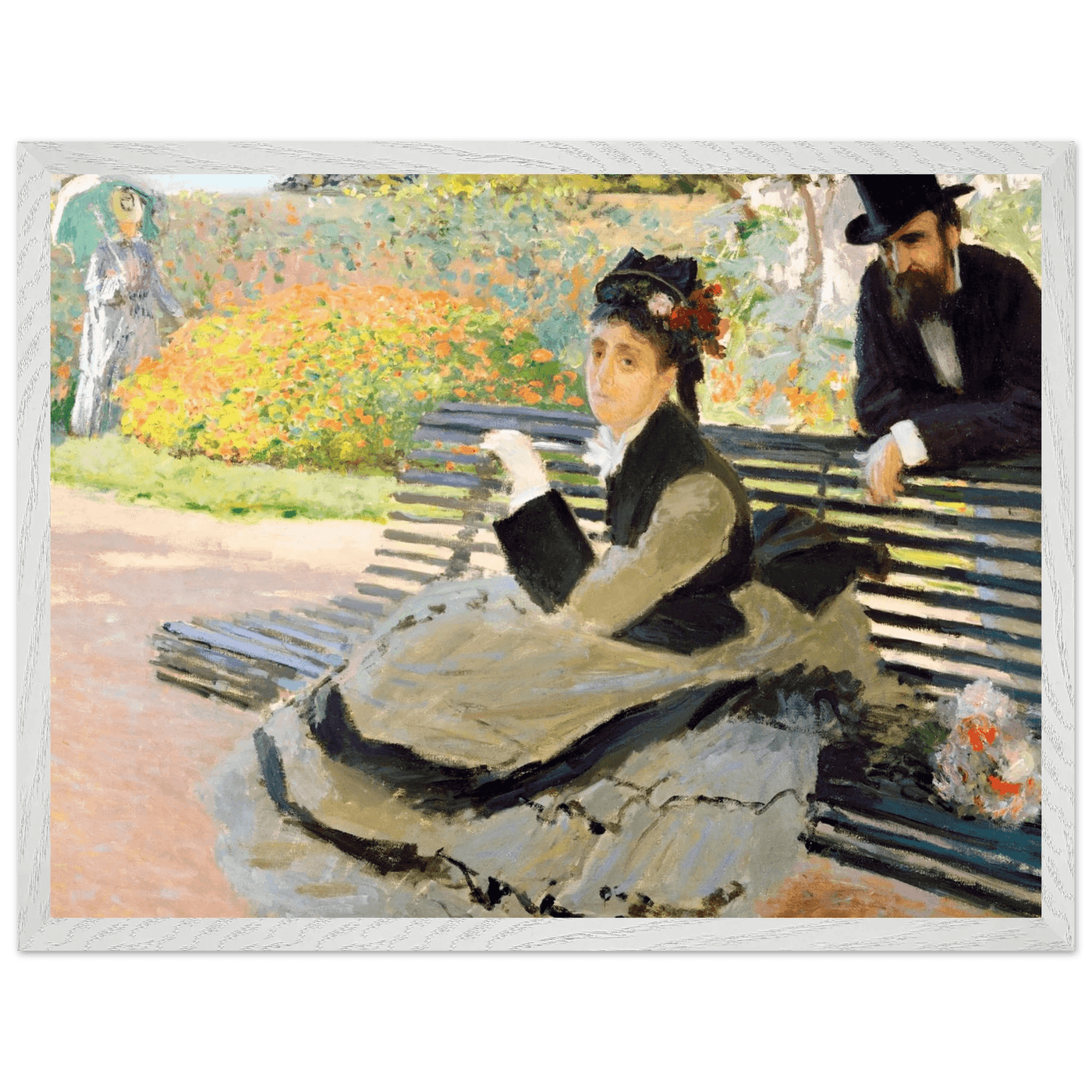 Camille Monet Garden Bench Art – Exquisite Artwork for Garden Lovers - Vibrantwalls