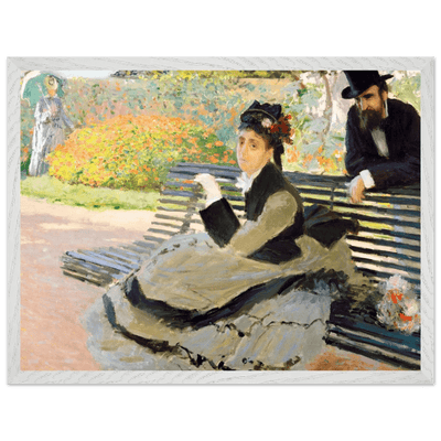 Camille Monet Garden Bench Art – Exquisite Artwork for Garden Lovers - Vibrantwalls