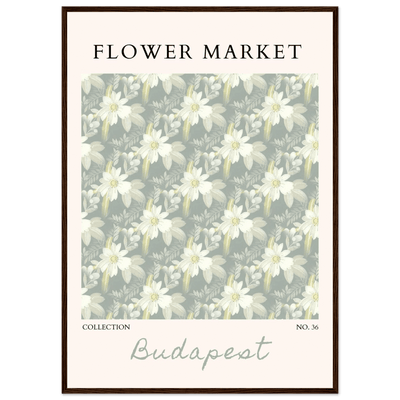 Budapest Flower Market Framed Poster – Elegant Botanical Art Print in Sage Green | Ready-to-Hang Wall Decor - Vibrantwalls