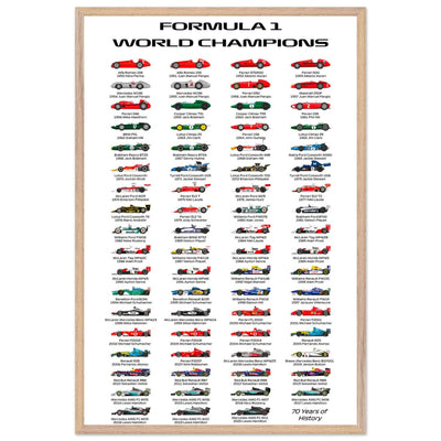 Formula 1 World Champions Poster - 70 Years of History - Eco-Friendly, Ready to Hang - Vibrantwalls