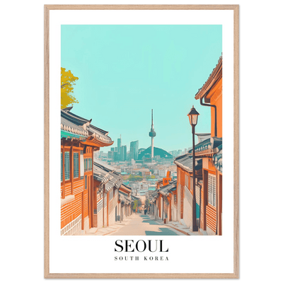 Seoul South Korea Framed Poster – Modern Cityscape & Traditional Charm Wall Art - Vibrantwalls