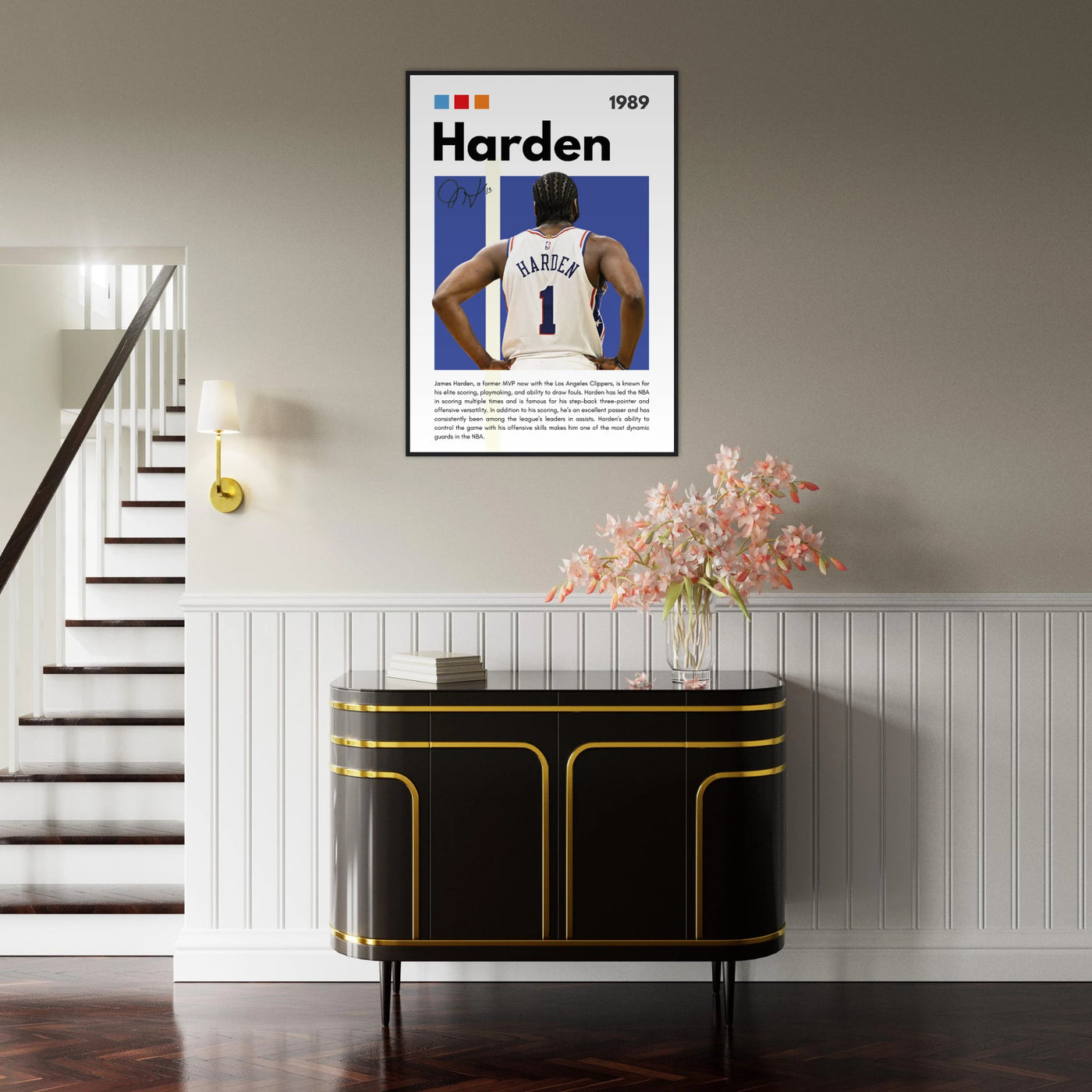 James Harden The Beard Clippers Framed Poster Vibrantwalls