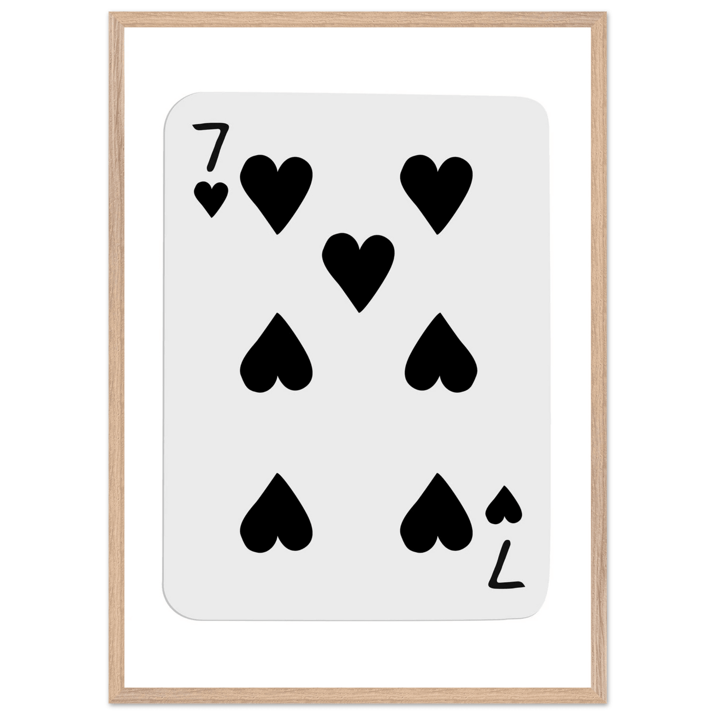 Seven of Spades Poker Card Print - Mounted & Framed Wall Art, Eco-Friendly Wood Frame in Multiple Finishes - Vibrantwalls