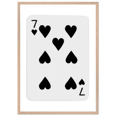 Seven of Spades Poker Card Print - Mounted & Framed Wall Art, Eco-Friendly Wood Frame in Multiple Finishes - Vibrantwalls