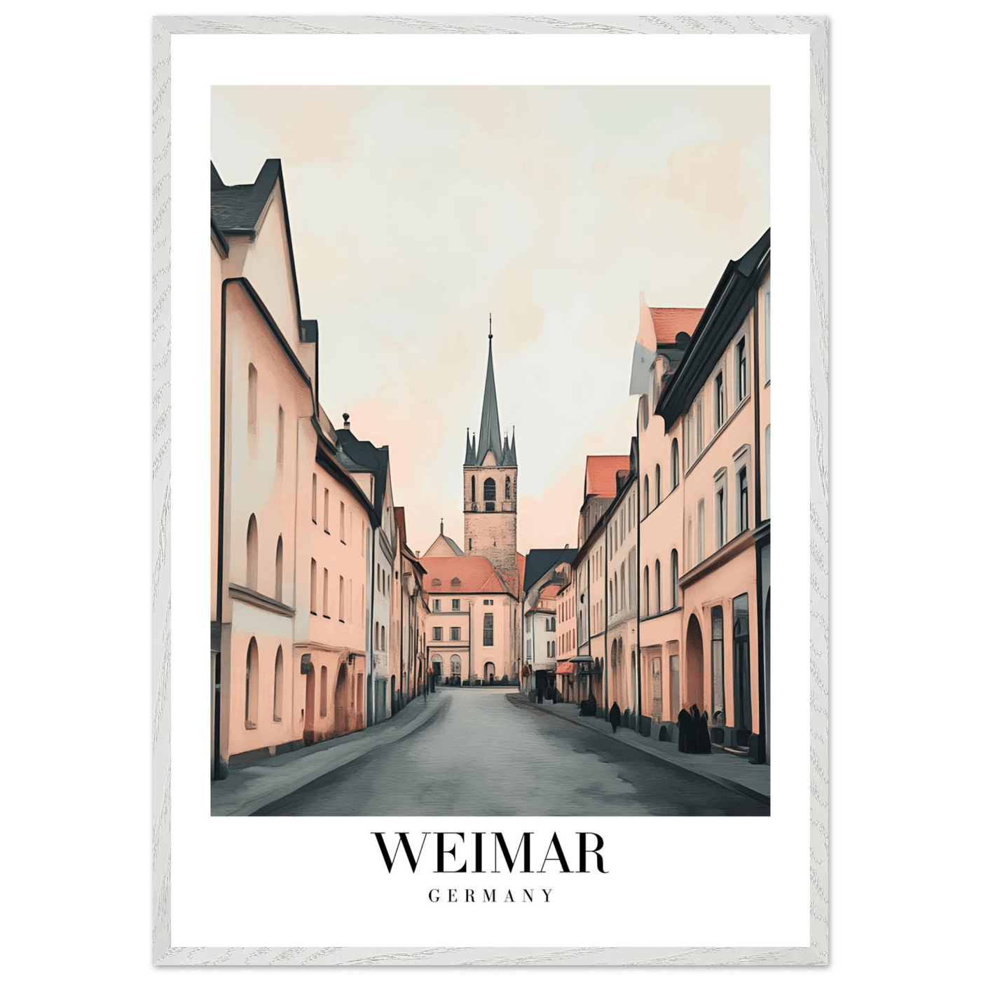 Weimar Germany Framed Poster – Vintage European Cityscape Wall Art with Wooden Frame - Vibrantwalls