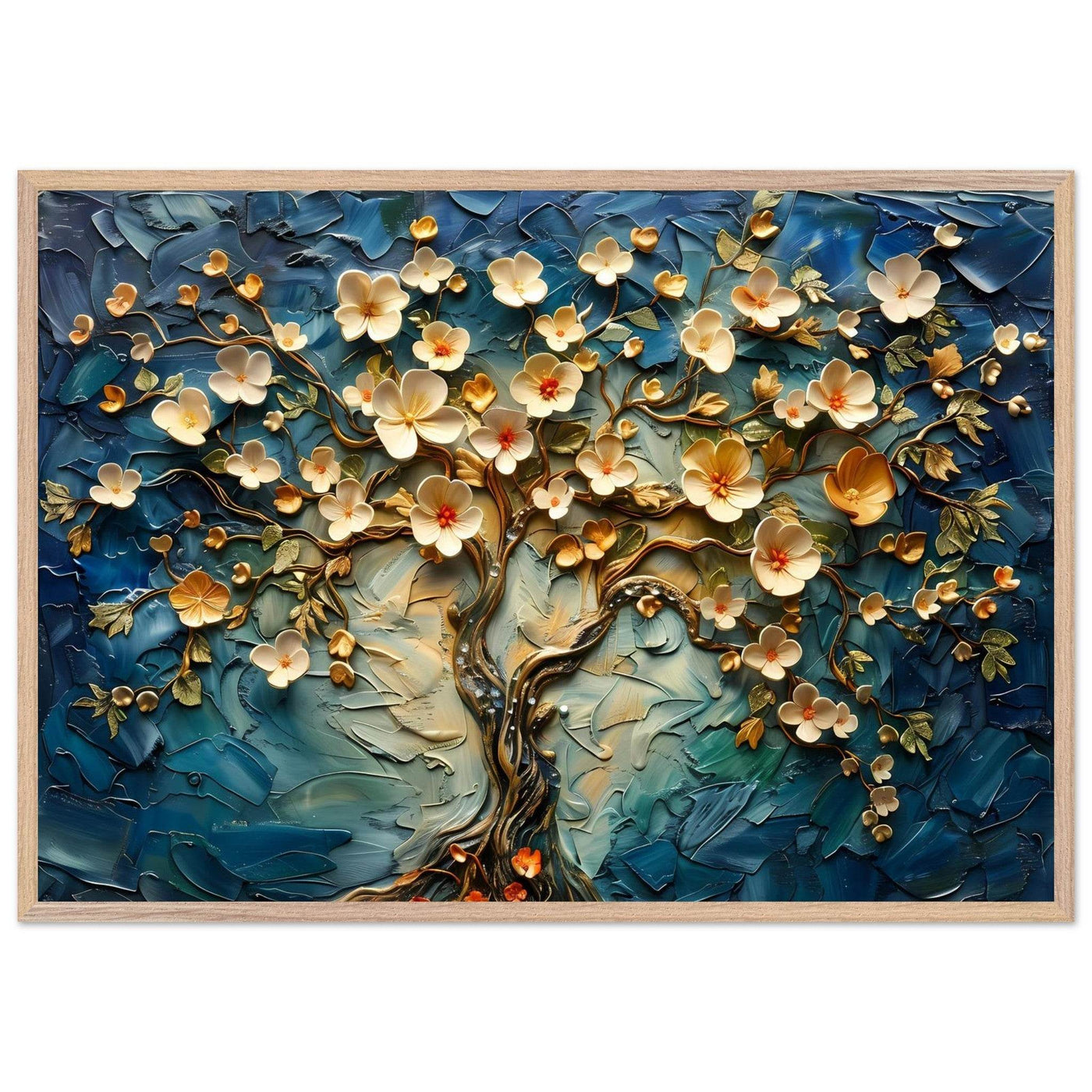 Textured Tree of Life Impasto Blooms - Vibrantwalls