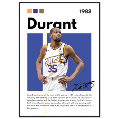 Kevin Durant Slim Reaper Suns Framed Poster 70x100 cm 28x40″ Black frame Vibrantwalls