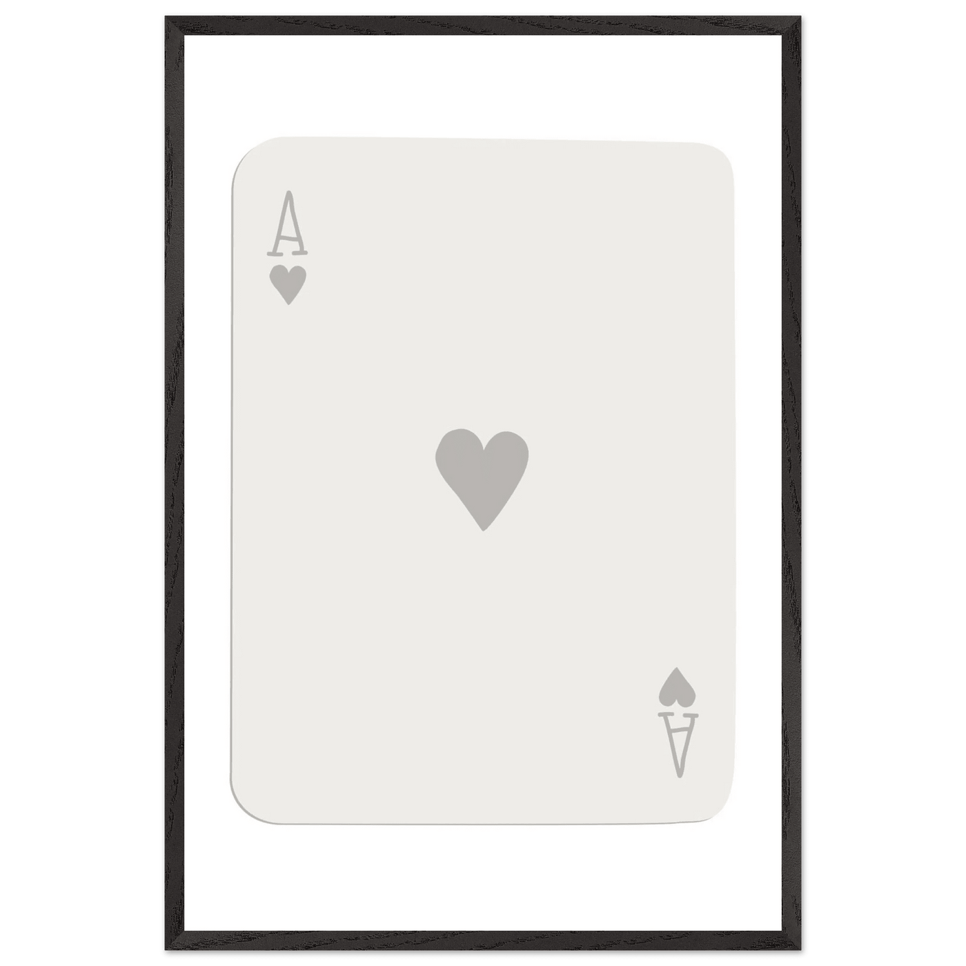 Minimalist Ace of Hearts Poker Card Art - Eco-Friendly Framed Poster Print in Various Sizes & Frame Finishes - Vibrantwalls
