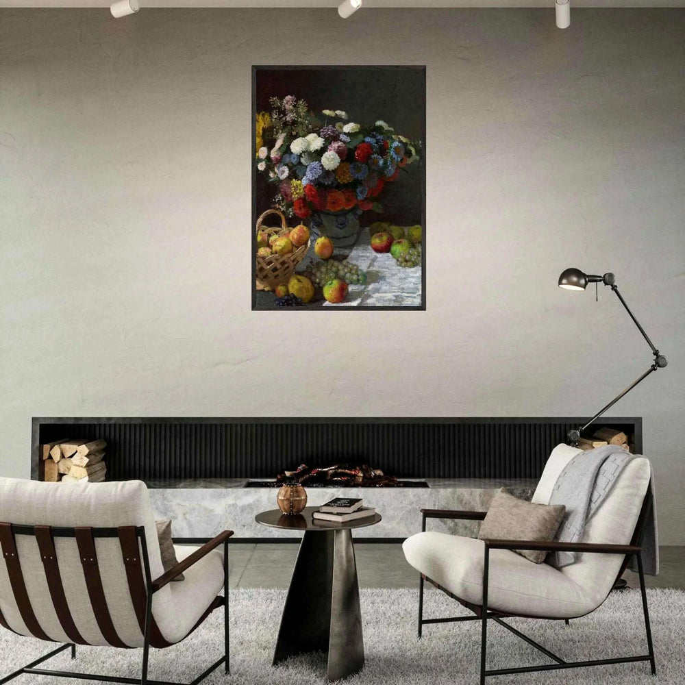 Still Life Wall Art Print of Flowers and Fruit for Elegant Home Decor - Vibrantwalls