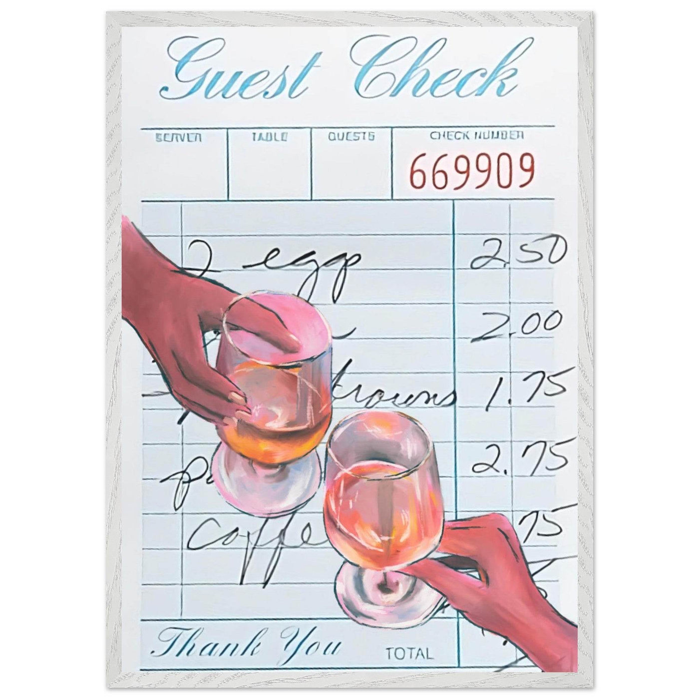 Retro Bar Tab Drink - Vibrantwalls