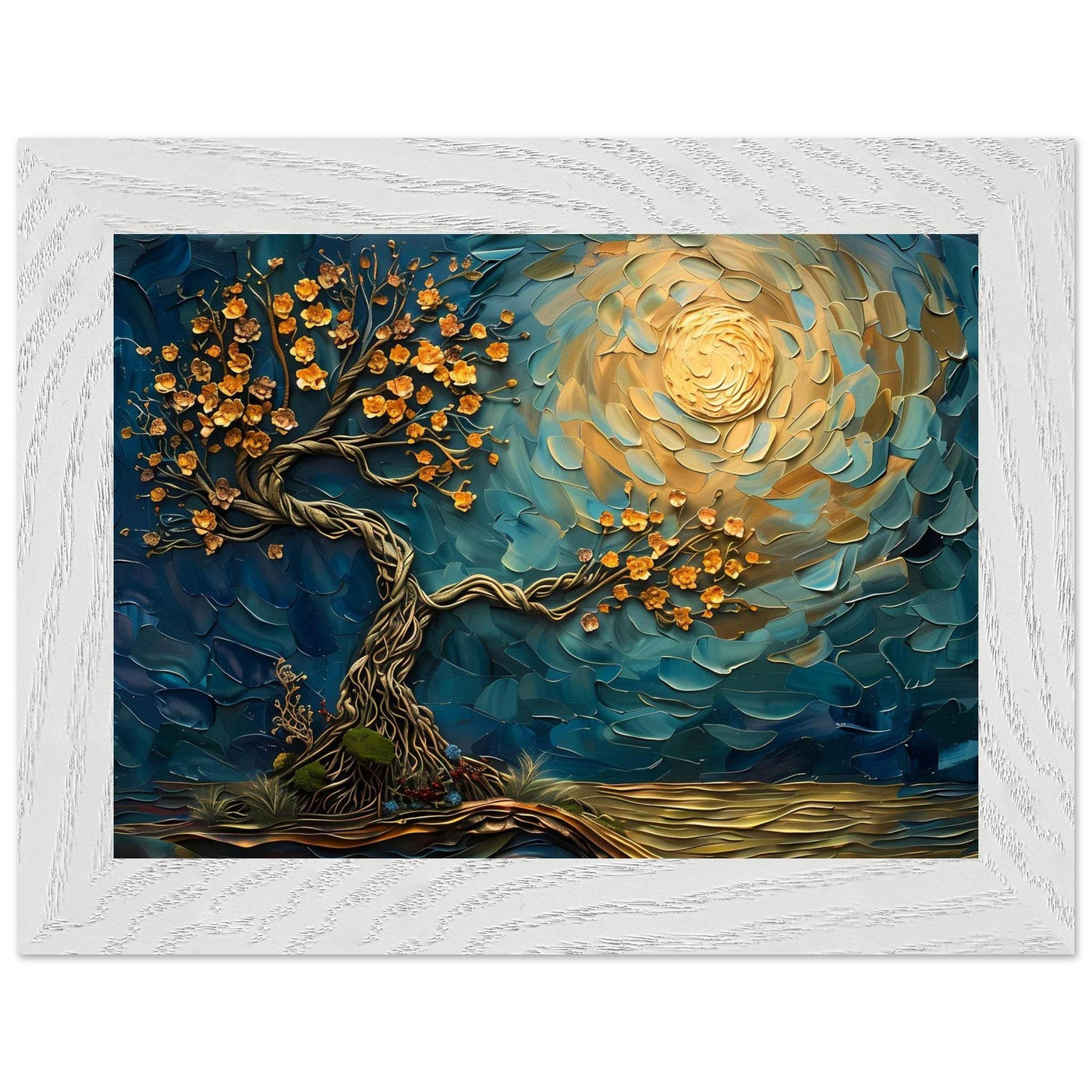 Tree of Life Jewelry - Golden Blooms & Midnight Sky Design - Vibrantwalls