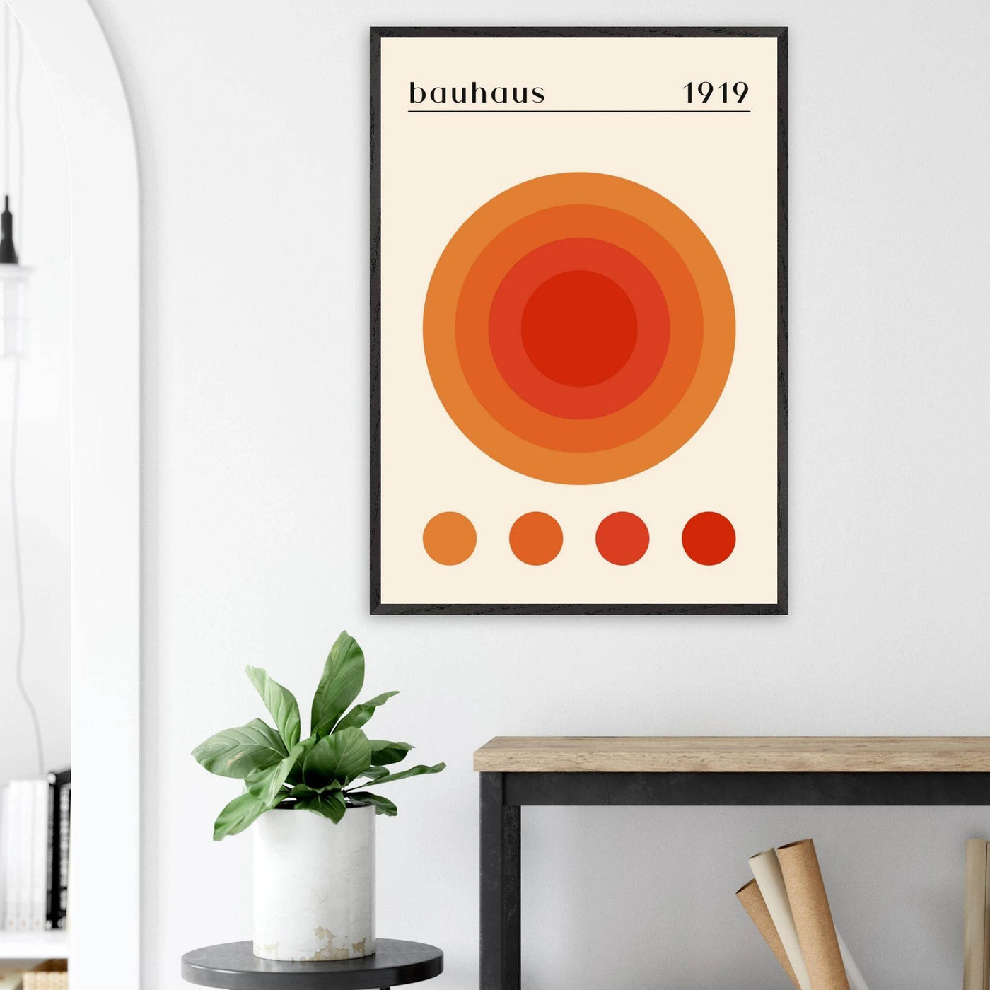 Bauhaus 1919 Orange & Red Circles - Vibrantwalls