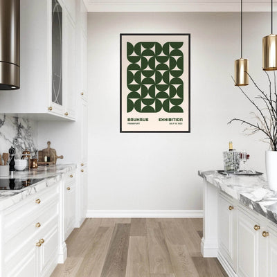 Bauhaus Forest Green & Cream Modern - Vibrantwalls