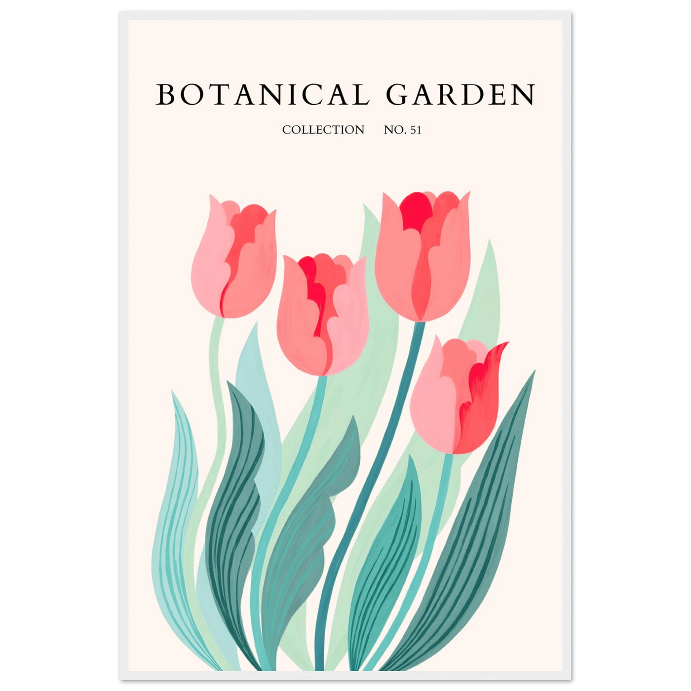 Botanical Garden Tulip Framed Poster – Pastel Florals & Nature Art Prints | Ready-to-Hang Wall Decor - Vibrantwalls