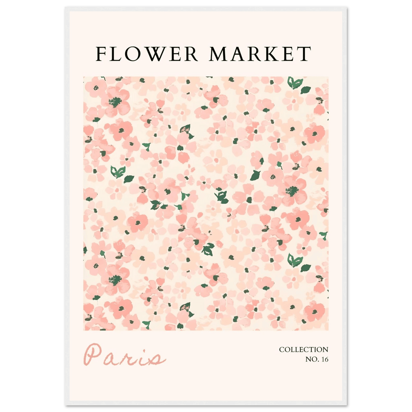 Paris Flower Market Framed Poster – Blush Floral Art Print | Ready-to-Hang Wall Decor in Multiple Sizes & Frame Finishes - Vibrantwalls