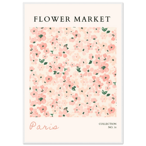 Paris Flower Market Framed Poster – Blush Floral Art Print | Ready-to-Hang Wall Decor in Multiple Sizes & Frame Finishes - Vibrantwalls